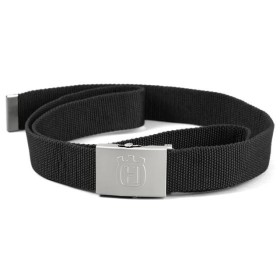 Husqvarna Czarny pasek z metalową klamrą i logiem
