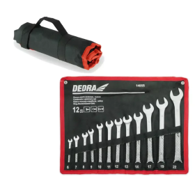 DEDRA 1405S – Zestaw kluczy płasko-oczkowych 12 szt.